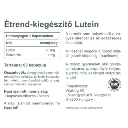 Vitaking Lutein 20 mg + 4 mg Zeaxantin 60 db