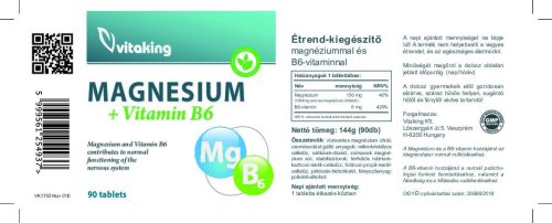 Vitaking Magnézium citrát + B6-vitamin 90 db