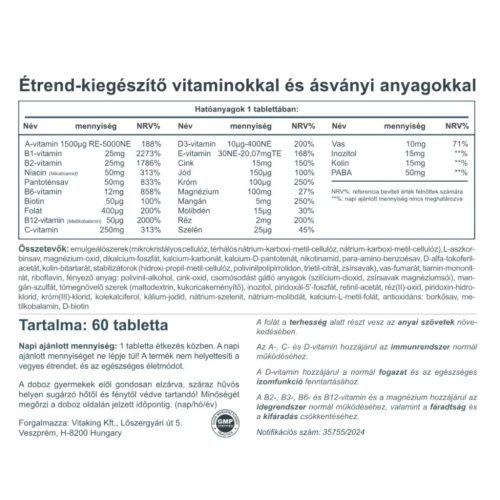 Vitaking 9 Hónap Multivitamin 60 db