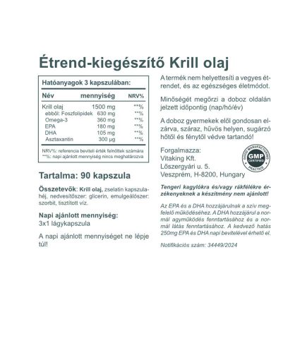 Vitaking Vitakrill krill olaj gélkapszula 90db