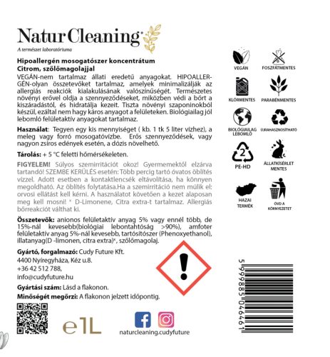Naturcleaning Mosogatószer (Citrom) 1 L