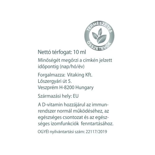 Vitaking D3-vitamin 2000 NE Csepp MCT olajban 10 ml