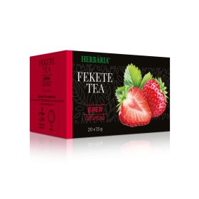 Herbária fekete tea 20x1,5 g (Eper)