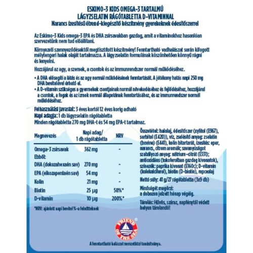 Eskimo-3 Kids omega-3 rágótabletta 27 db