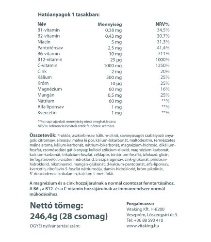 Vitaking VitaDrink elektrolit italpor vitaminokkal 28 db