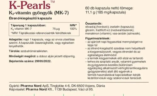 Bio-K-Pearls K2 vitamin 60 db