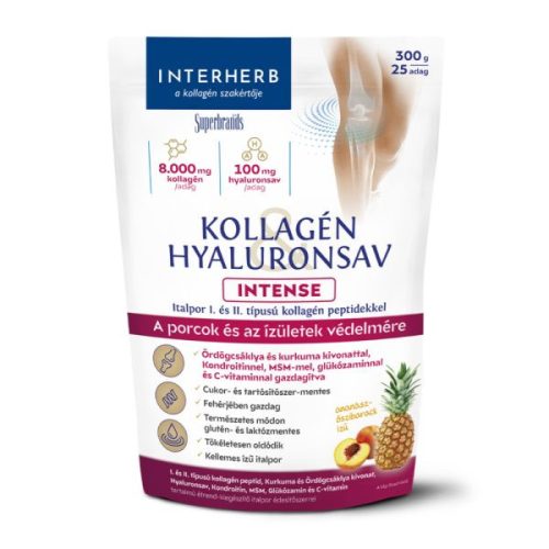 Interherb Kollagén&Hialuronsav Intense italpor (Ananász-Őszibarack) 300 g