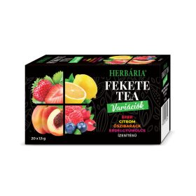   Herbária Fekete tea variációk (Erdei gyümölcs, Barack, Citrom, Eper) 20x1,5 g