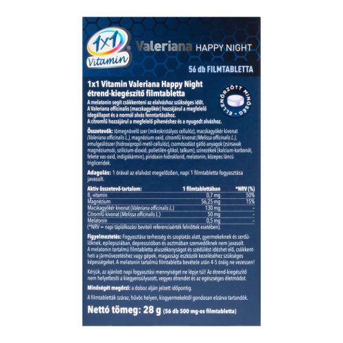 1×1 Vitamin Valeriana Happy Night étrend-kiegészítő filmtabletta 56 db