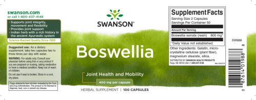 Swanson Boswellia 400 mg 100 db
