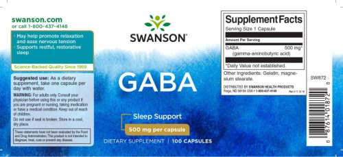Swanson GABA 500 mg 100 db