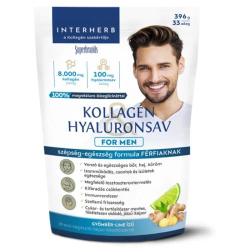 Interherb Kollagén&Hialuronsav For Men italpor (Gyömbér-Lime) 396 g