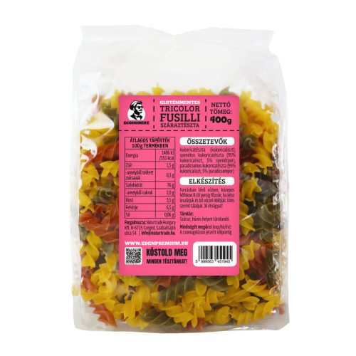 Economike kukorica tészta tricolor orsó gm. 400 g