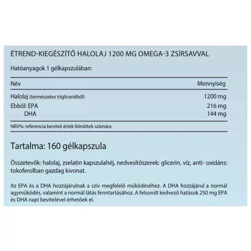 Vitaking Omega-3 Halolaj 1200 mg 160 db