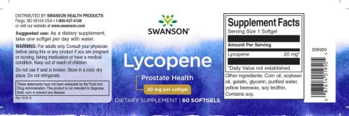 Swanson Likopin 20 mg 60 db