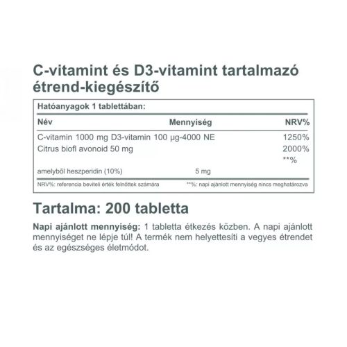 Vitaking C-1000 + D-4000 tabletta 200 db