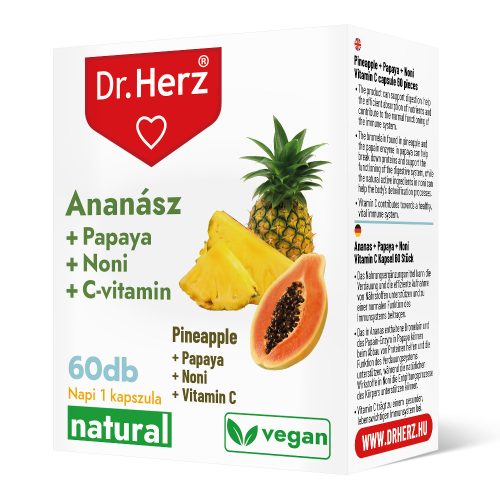 Dr. Herz Ananász-Papaya-Noni-C-vitamin kapszula 60 db