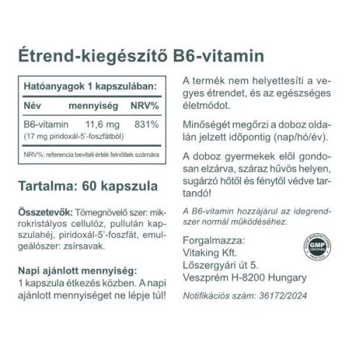 Vitaking B6-vitamin (P5P) 11,6 mg 60 db