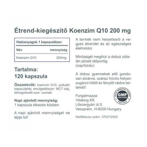 Vitaking Q-10 koenzim 200 mg 120 db