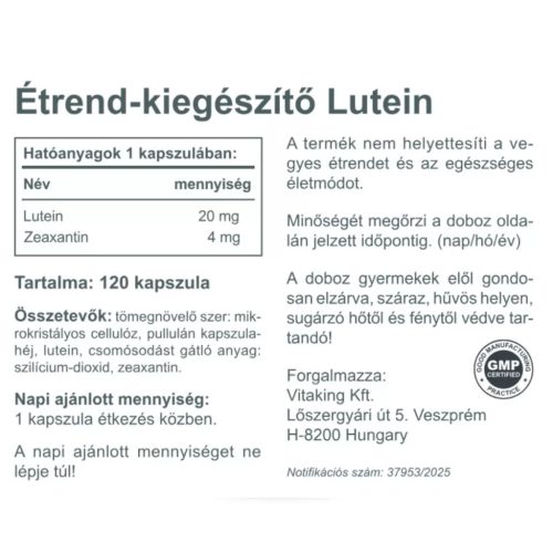 Vitaking Lutein 20 mg + 4 mg Zeaxantin 120 db