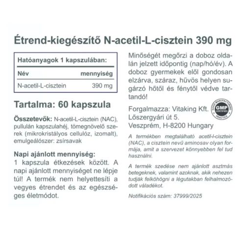 Vitaking NAC-390 390 mg 60 db
