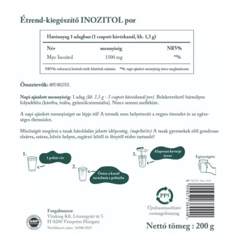 Vitaking 100% Myo Inositol por 200 g