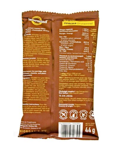Naturmind Proteines Instant Rizskása Gluténmentes Kakaós 44 g