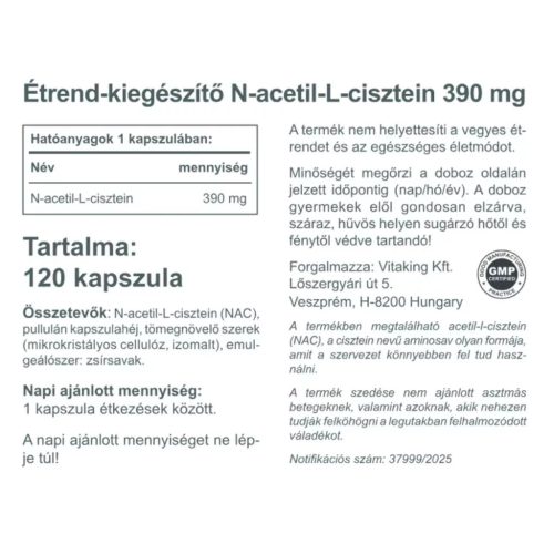 Vitaking NAC-390 390 mg 120 db