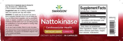 Swanson Nattokináz 100 mg (2000 FU) 30 db