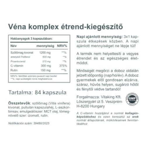 Vitaking Véna Komplex kapszula 84 db