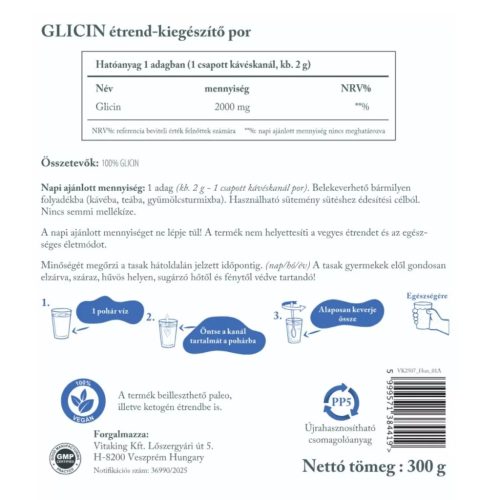 Vitaking 100% Glicin 300 g