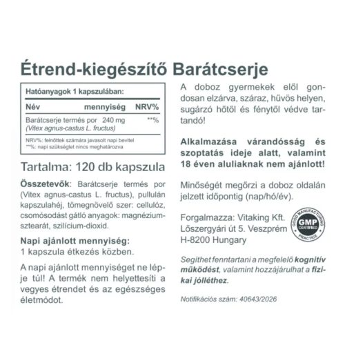 Vitaking Barátcserje 240 mg kapszula 120 db
