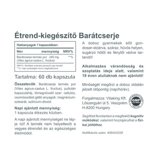 Vitaking Barátcserje 240 mg kapszula 60 db