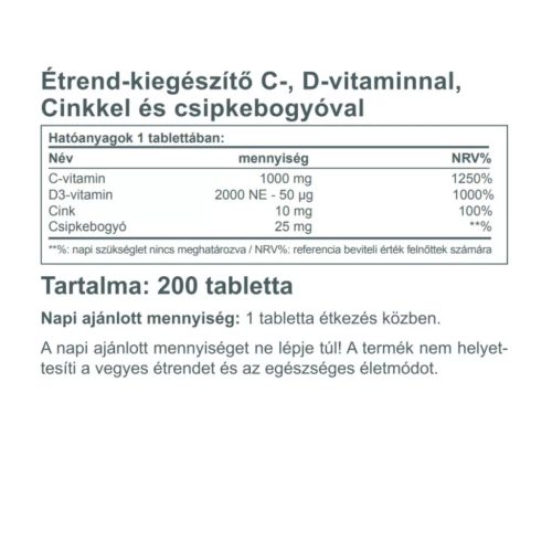 Vitaking C+D3+Cink-biszglicinát 200 db