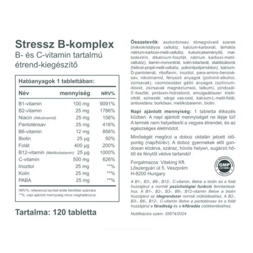 Vitaking Stressz B-komplex 120 db