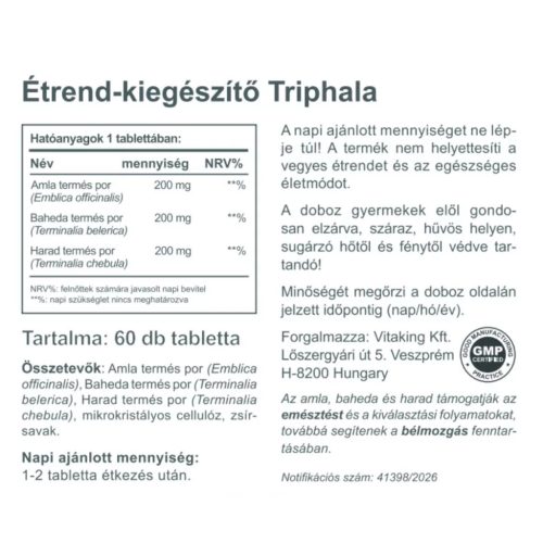 Vitaking Triphala 60 db