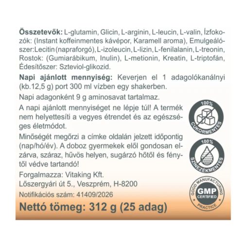 Vitaking Aminosav Komplex por (Karamell-Kávé) 312 g