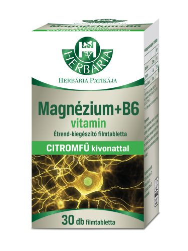Herbária Magnézium+B6-vitamin citromfű kivonattal filmtabletta 2×30 db