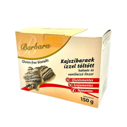 Barbara kajszibarack ízzel töltött kakaós és vaníliaízű linzer 150 g