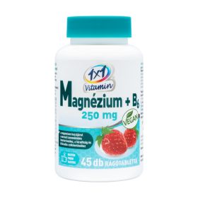   1×1 Vitamin Magnézium 250 mg + B6-vitamin eper ízű étrend-kiegészítő rágótabletta édesítőszerrel 45 db