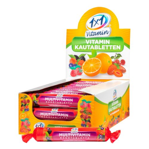 1x1 Vitamin Multivitamin erdei gyümölcs ízű étrend-kiegészítő rágótabletta szőlőcukorral 17 db