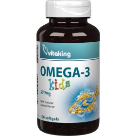 Vitaking Omega-3 Kids halolaj, magas DHA – 100 db