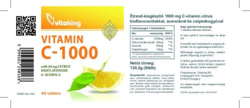 Vitaking C-vitamin 1000 mg + 50 mg citrus bioflavonoid és acerola 90 db