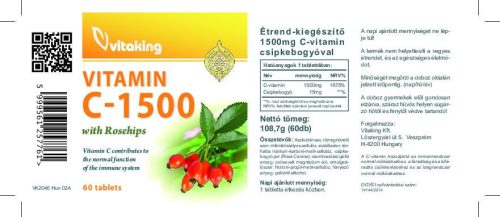 Vitaking C-vitamin 1500 mg + 15 mg csipkebogyó 60 db