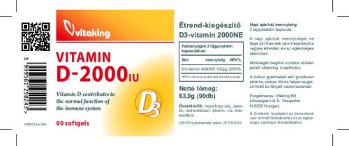 Vitaking D3-vitamin 2000 NE kapszula 90db