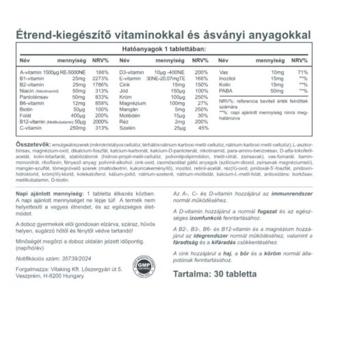Vitaking Mega1 Multivitamin 30 db