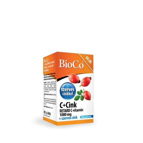 BioCo C+Cink Retard C-vitamin 1000 mg + Szerves cink filmtabletta 60 db