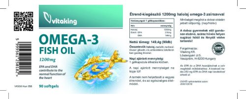 Vitaking Omega-3 halolaj 1200 mg 90 db