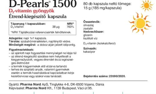 D-Pearls D3-vitamin gyöngyök 1500 80 db
