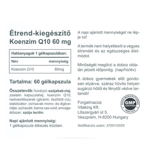 Vitaking Q-10 koenzim 60 mg 60 db